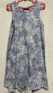 Vestido sin mangas floral azul marino antiguo para niñas talla M 8 - Imagen 1 de 7