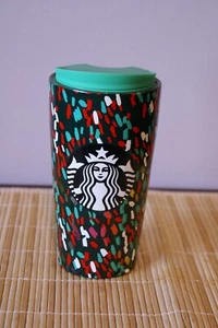 Starbucks Holiday Confetti Christmas 12oz Ceramic Travel Cup Tumbler Mug 2019 - Picture 1 of 5