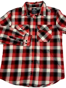 Plaid rosso uomo nuovo senza etichette Alpine Design 1962 manica lunga flanella bottoni taglia media - Foto 1 di 4