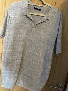Neu Herren T-Shirt Large Polokragen blau Flec Baumwolle Oberteil - Bild 1 von 4