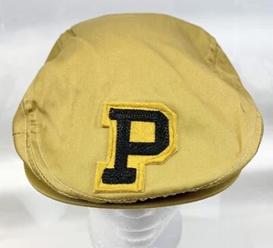 Men's Newsboy Hat Cotton Embroidered Letter P Taxi Vintage Duckbill Cap Size Med - Picture 1 of 12