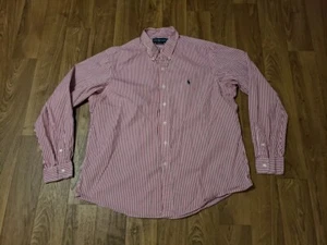 Herren Polo Ralph Lauren rot weiß gestreift XXL Custom Fit Button Down Hemd - Bild 1 von 7