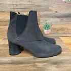 Gidigio Made in Italy Suede Leather Ankle Boots block heel womens 38 gray 