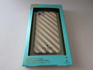 Kate Spade Schutzhülle Hartschalenhülle für iPhone 8/7 weiß/Gold/Streifen Neu - Bild 1 von 9