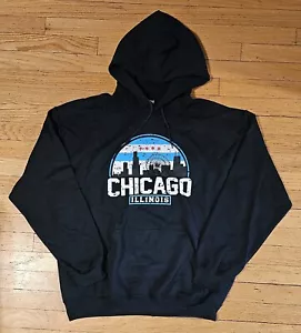 Chicago Hoodie Unisex Size XL Black Gildan Heavy Blend Souvenir Sweater Chitown - Picture 1 of 4