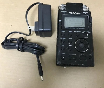 Tascam DR-100 MKII Portable Linear PCM Recorder DR100MKII Black, W/ AC adpter - Image 1 of 4