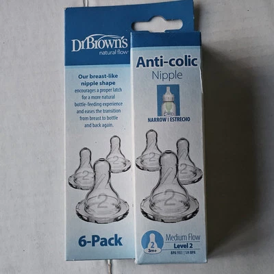 Dr. Brown's соски против колик средний поток уровень 2 (3 с лишним месяца), упаковка 6 шт. - Изображение 1 из 4