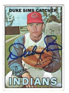 Autographed DUKE SIMS 1967 Topps Cleveland Indians Card #3 - w/COA - Picture 1 of 1