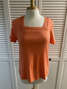 Rafaella Damen Top Größe M, Orange/Koralle Kurzarm mit Verzierung - Bild 1 von 7