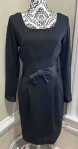 Vestido De Colección Laura Ashley Negro Lazo Frontal Borde Satinado Audrey Hepburn Años 50’ Talla 6 - Imagen 1 de 14