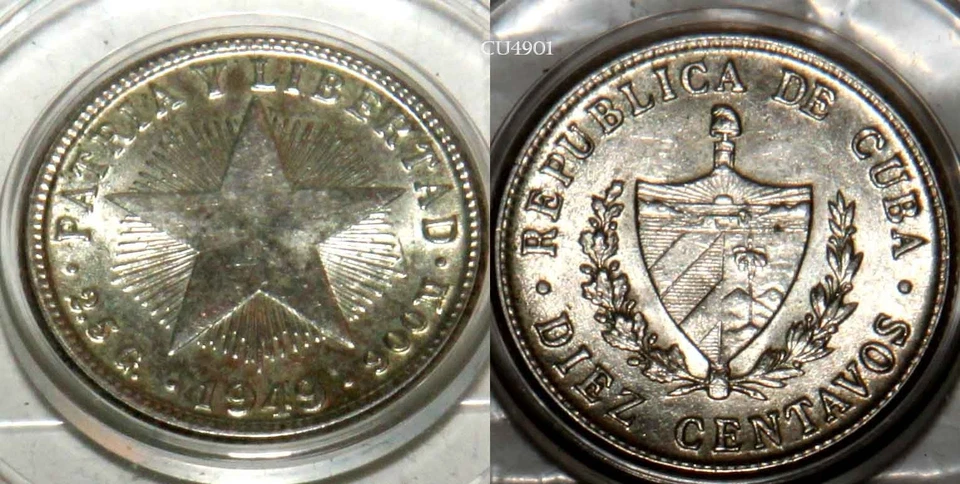 Lingotes de plata 1949 10 centavos Pre Revolución Cub@ Libertad sin circular México Foto 1 de 1