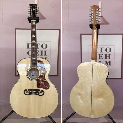 Jumbo Body 43''12 Strings Acoustic Electric Guitar Solid Spruce Top J-200 301 - Image 1 of 4
