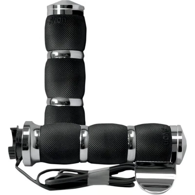 Empuñaduras térmicas con amortiguación de aire Avon con jefe de acelerador - Cromo motocicleta 0631-0204 Foto 1 de 3