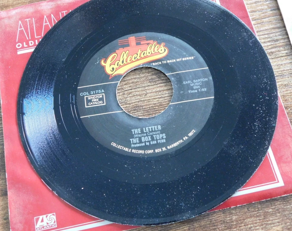 THE BOX TOPS THE LETTER / SWEET CREAM LADIES  45 RPM RECORD 066 - Image 1 of 1