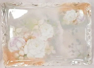 Royal Bayreuth Dresser Tray Rose Tapestry White Purple Roses Bureau Antique #3 - Picture 1 of 7