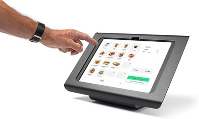 Anti-Theft iPad Stand Desk Mount | Secure Metal Tablet Holder POS Retail Black - Image 1 of 4