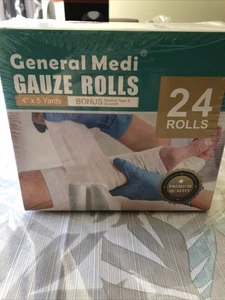 General Medi Conforming Gauze Rolls - 24 Rolls, 4” X 5 Yds, NEW - Picture 1 of 4