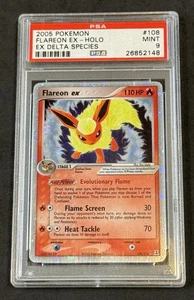 Pokémon Flareon Ex Holo Delta Species 2005 lámina 108/113 PSA 9 como nuevo - Imagen 1 de 2