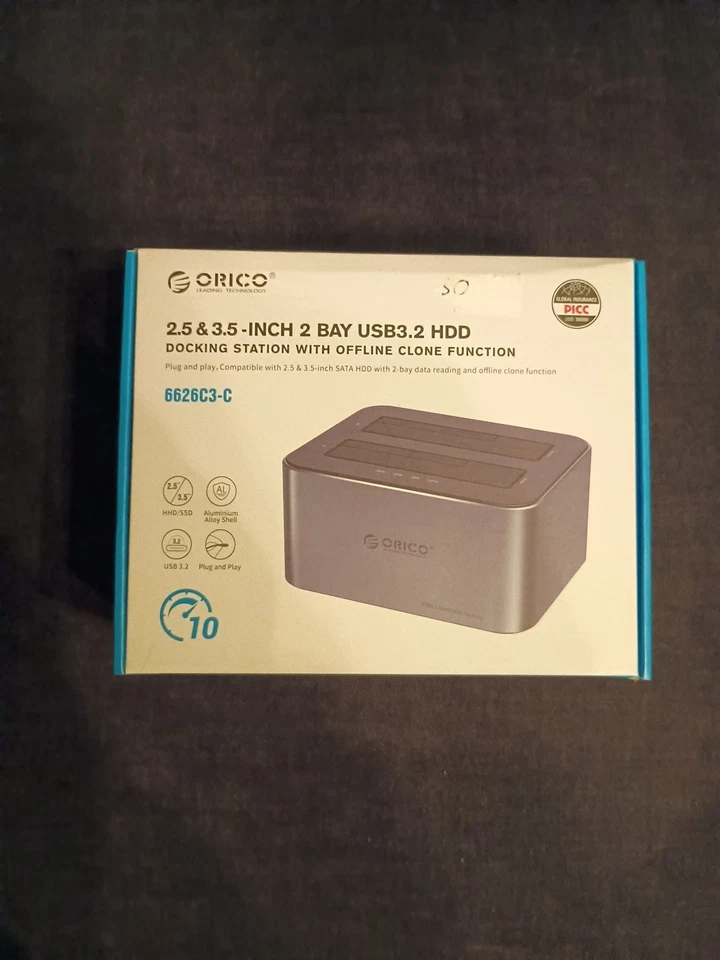 ORICO Dual Bay Festplatten Dockingstation Offline Klon 10-Gbit / s für 2,5/3,5 - Bild 1 von 2