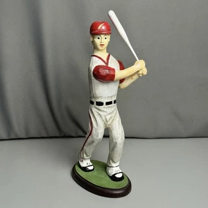 Vintage Hand-Carved Wooden Baseball Player Figurine Folk Art Sports Statue - Picture 1 of 19