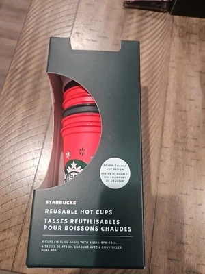  Многоразовые чашки для горячих напитков Starbucks праздничные меняющие цвет упаковка 6 шт. 16 унций 11,2 - Изображение 1 из 4