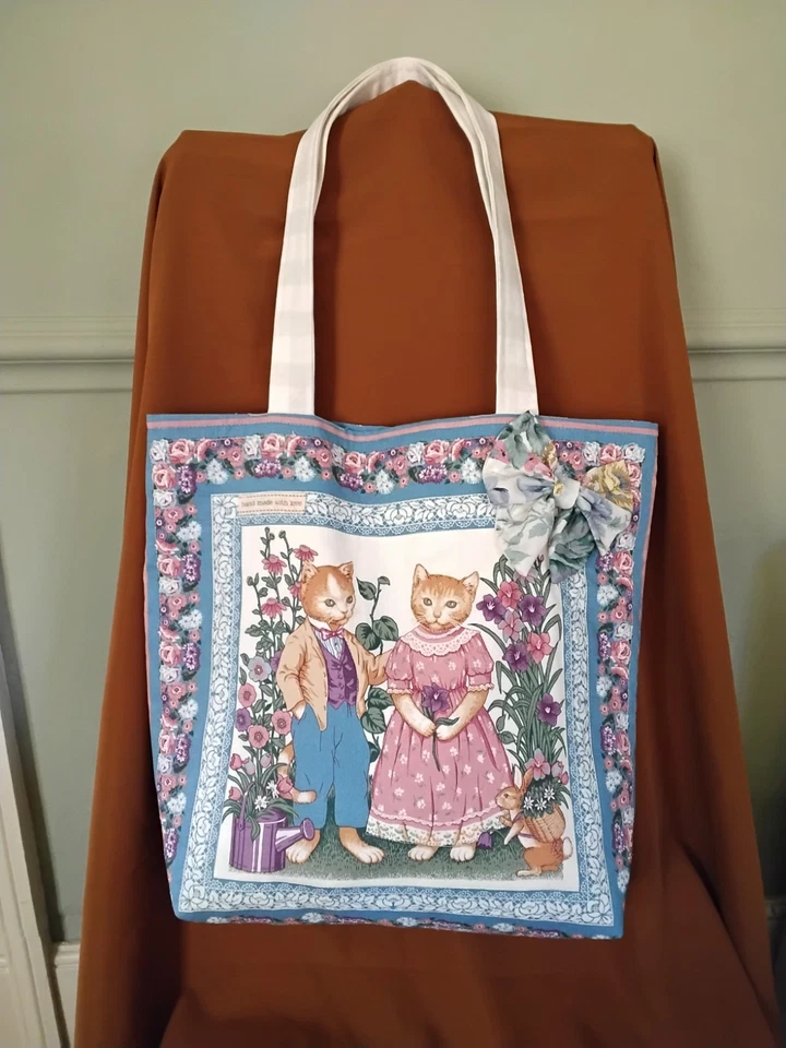 Handmade Cat Wedding Tote Bag - Image 1 of 4