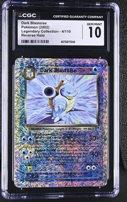 CGC 10 Dark Blastoise Legendary (Collection) 4/110 Reverse Holo Pokemon Card - Image 1 of 2