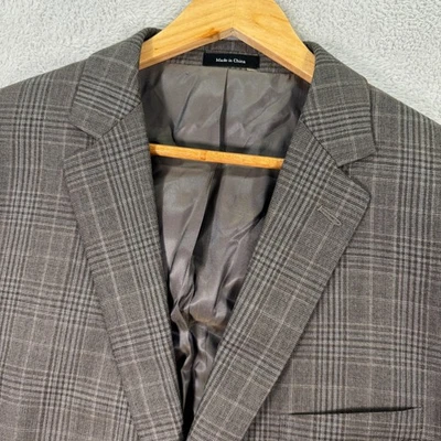 NUEVO Blazer Abrigo Deportivo Informal Pronto Uomo Platino Para Hombres 48L Marrón a Cuadros 100% Lana Foto 1 de 4