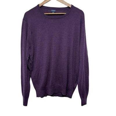 Suéter J Crew Para Hombres XL Púrpura Mezcla de Lana Merino Cuello Redondo Pullover Manga Larga Foto 1 de 4