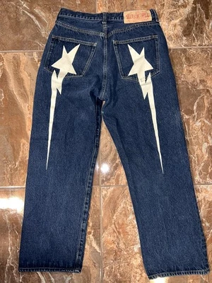 Pantalones de mezclilla A Bathing Ape Bapesta Star Y2k Bape talla 28x27 o talla M como nuevos Foto 1 de 4
