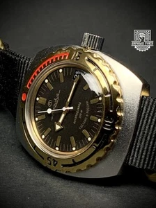 Vostok Amphibia 090679 Gold Bezel - Brand New - Sent from Barcelona - Imagen 1 de 12