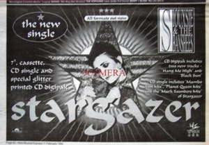 SIOUXIE & the BANSHEES, 'Stargazer' ; Music ADVERT PRINT : 1995 Ad to Frame - Imagen 1 de 1