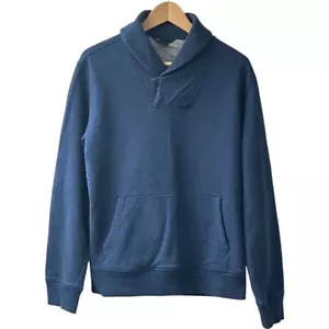 GAP Mens Shawl Collar Pullover Sweatshirt SZ Medium Navy 100% Cotton Preppy Y2K - Picture 1 of 9