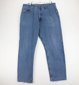 Wrangler Jeans Mens 35 X 32 Slim Fit Cotton Denim Straight Leg Medium Wash - Picture 1 of 14
