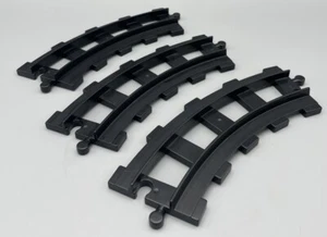 Vintage Lego Duplo 3 PIECES Curve Curved Black Train Track Thomas Train Engine - Picture 1 of 4
