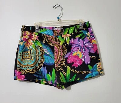 Pantalones Cortos Jennifer Lopez Negro Tropical Colorido Talla - 10 Foto 1 de 4