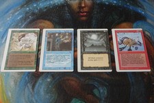 MTG - 4 x Revised Rare Miscut Sequence - Inc Bad Moon, Fungusaur (Misprint) - NM