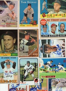 Autographed Red Sox 1960's 70's 80's 90's 2000's 20% off after 4 cards AVG EX-