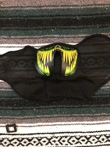 LED Light Up Half Face Yellow Teeth Mask Rave Luminous Flash Dance Party *FLAW* - Picture 1 of 3