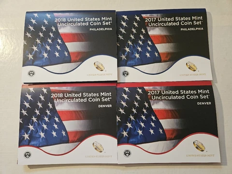 2017 & 2018 US Mint Set Pair Uncirculated Coins Cover