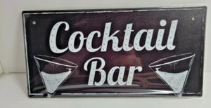 Cocktail Bar Wood Sign 3.9" x 7.8" - Picture 1 of 6