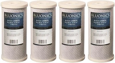 BLUONICS Carbon Block Water Filters 4pcs Standard 4.5" x 10" Cartridges - Image 1 of 3