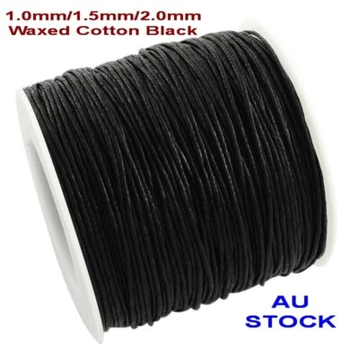 1-10 Meter Black Cotton Waxed Cord for Thread Necklace Bracelet  Beading String - image 1 of 4