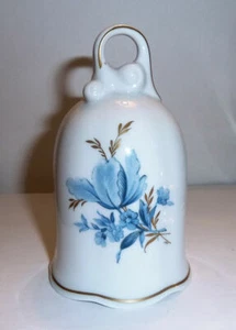 Ceramic BELL Danbury Mint Edition BLUE FLOWER Motif 1970s Hutschenreuther - Picture 1 of 4