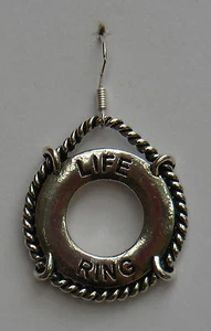 You're a life saver! earrings ring lifering buoy boat sailing yacht sailor navy - Foto 1 di 2