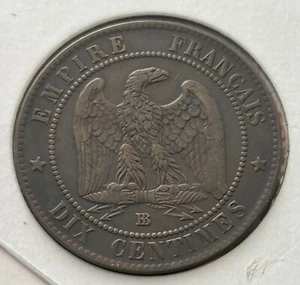 1854 BB France 10 Centimes - Picture 1 of 2