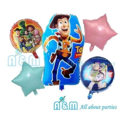 Set of 5 Toy Story Buzz, Woody and Jessie Foil Balloon Birthday Party Decoration - image 1 of 3