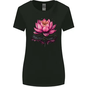 A Lotus Flower Gothic Goth Womens Wider Cut T-Shirt - Picture 1 of 3