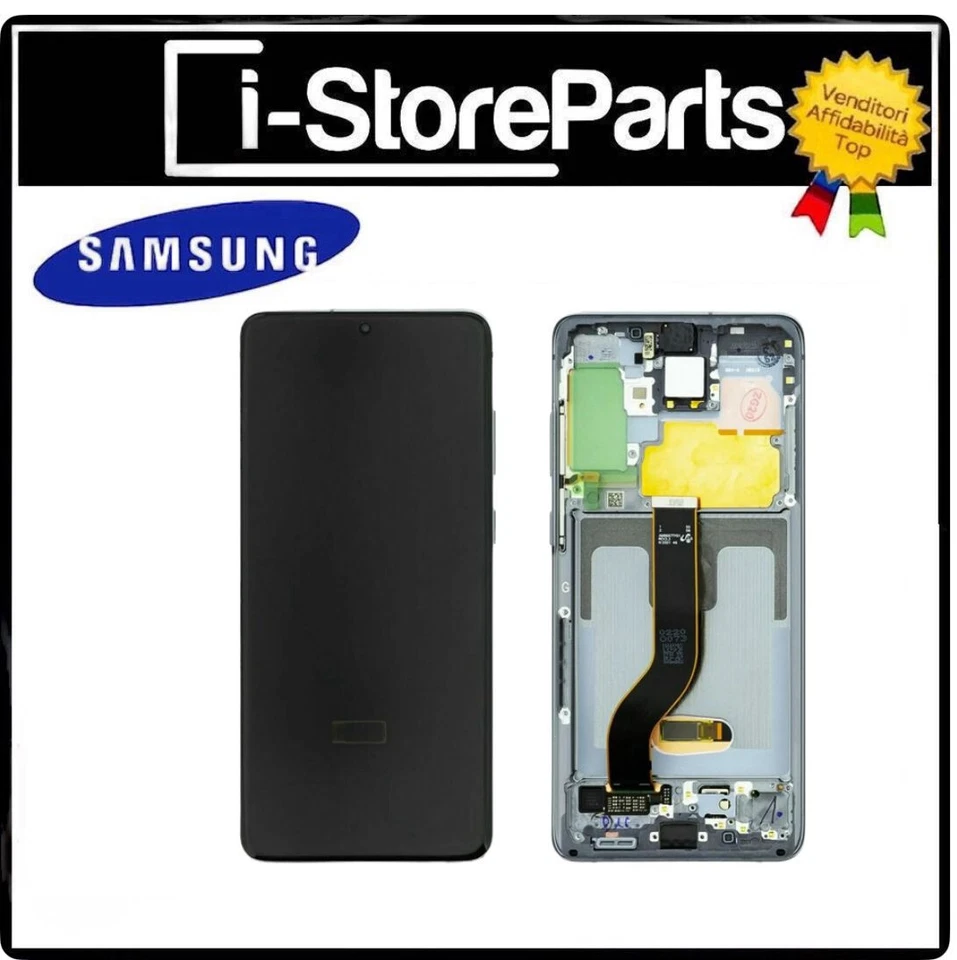 MARCA DISPLAY LCD PARI ORIGINALE OEM OLED SAMSUNG S20 + PLUS SM-G985F G986B TOUCH GRAY