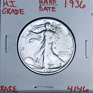1936 WALKING LIBERTY SILVER HALF DOLLAR HI GRADE U.S. MINT RARE COIN 4146 - Picture 1 of 3